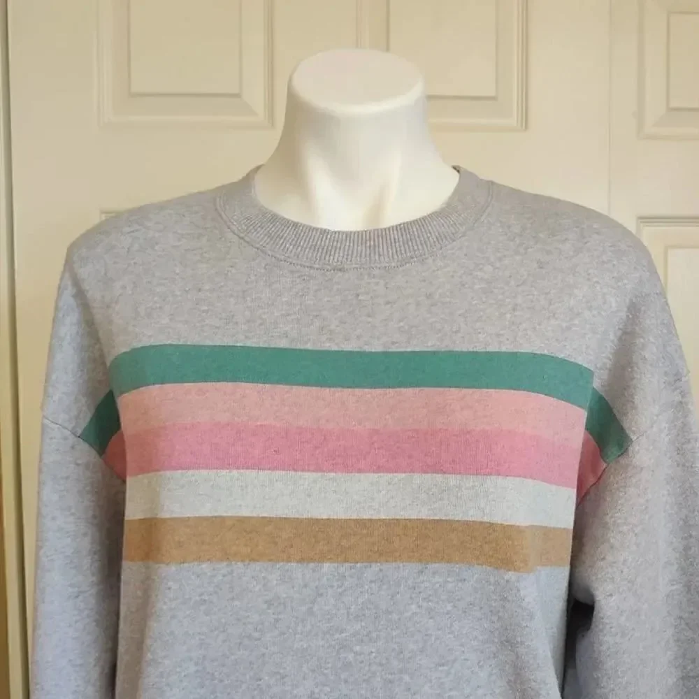American Eagle striped oversized drop shoulder sweatshirt S
